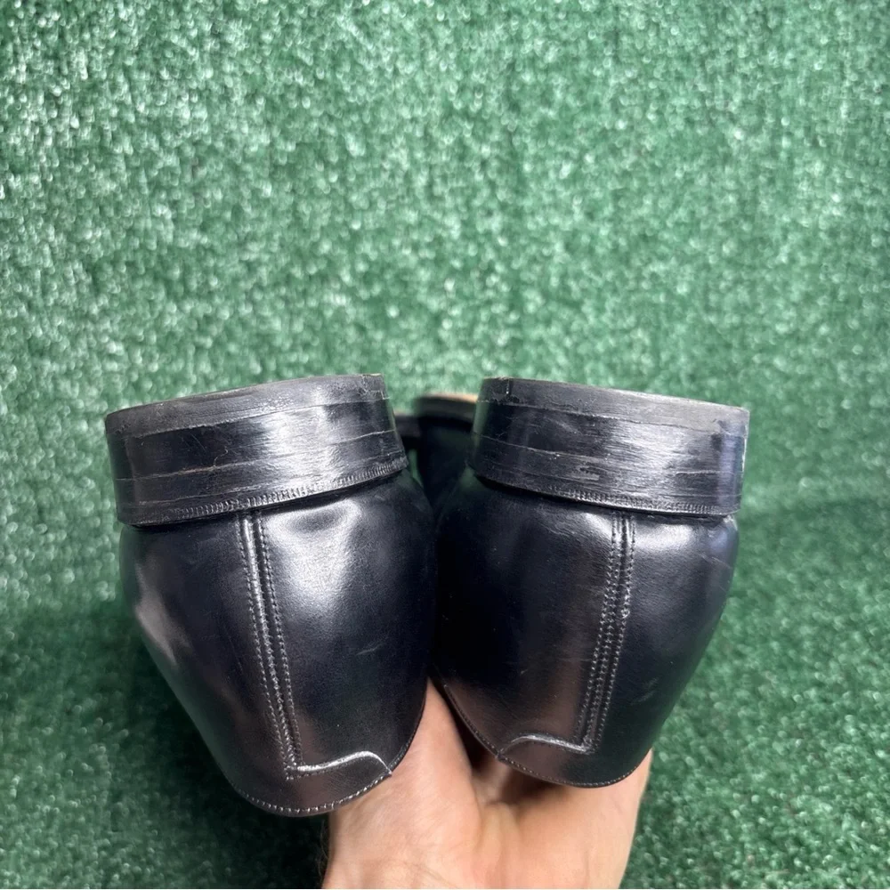 Vintage Mayer Hong Kong Handmade Bespoke Black‎ Leather Shoes Mens Size 12 EE